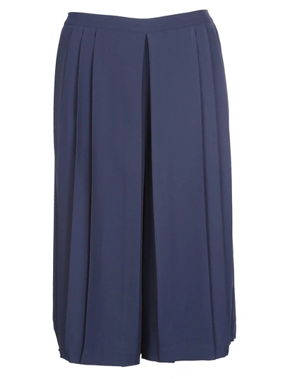 Tory Burch Pleated Skirt In Tory Navy