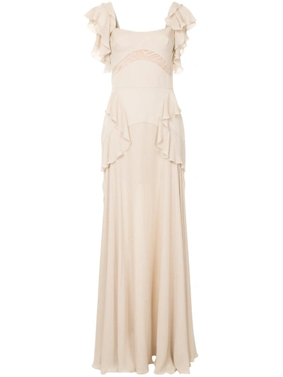 Elie Saab Ruffled Elegant Long Evening Dress