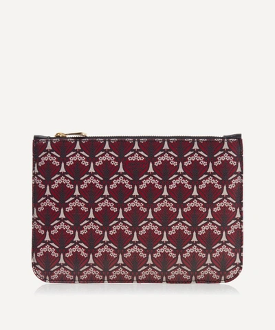 Liberty London Iphis Canvas Medium Pouch In Dark Red