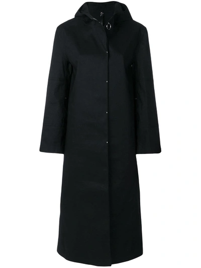 Alyx Snap Front Hooded Raincoat In Black