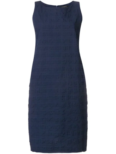 Antonelli Seersucker Sleeveless Dress - Blue