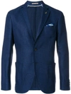 Paoloni Single Breasted Fitted Blazer In Blue