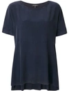 Antonelli Knitted Short Sleeve Flared Top In Blue