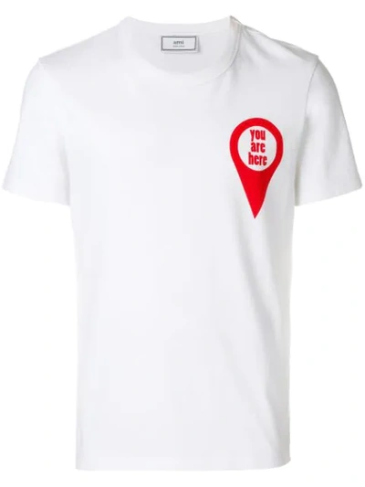 Ami Alexandre Mattiussi Slim-fit Printed Cotton-jersey T-shirt In White