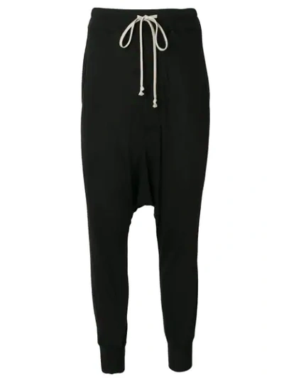 Rick Owens Wide Loose Track Trousers In Black