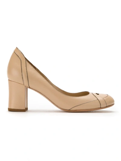 Sarah Chofakian Leather Pumps In Neutrals