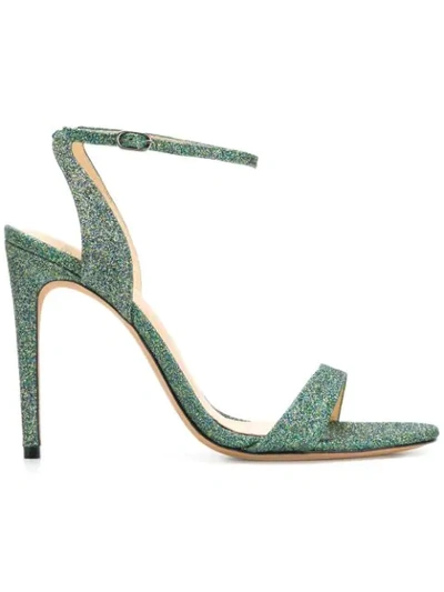 Alexandre Birman Glitter High Heel Sandals In Metallic