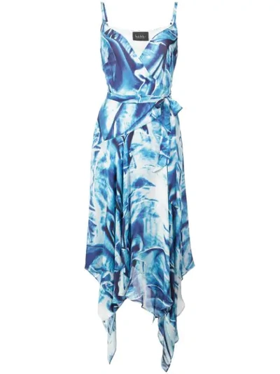 Nicole Miller Metal Pattern Wrap Dress In Blue