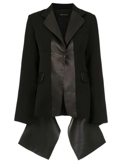 Gloria Coelho Leather Panelled Blazer In Black