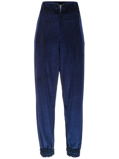 Lilly Sarti Velvet Trousers In Blue