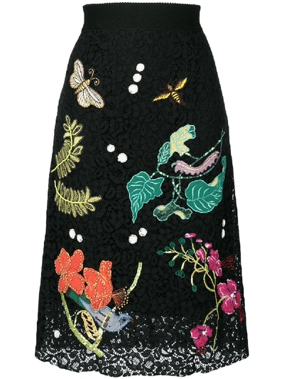 Essentiel Antwerp Embroidered Lace Skirt In Black