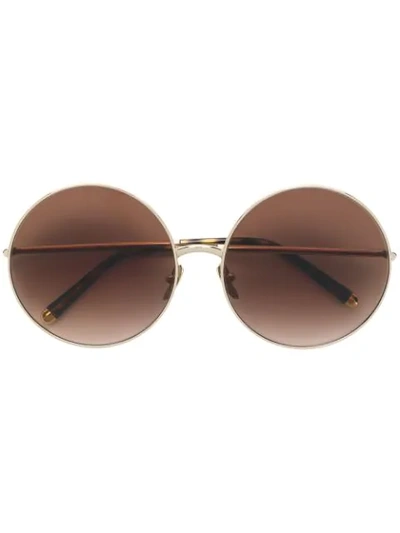 Dolce & Gabbana Round Frame Sunglasses In Brown