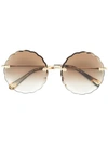 Chloé Round Frame Sunglasses In Metallic