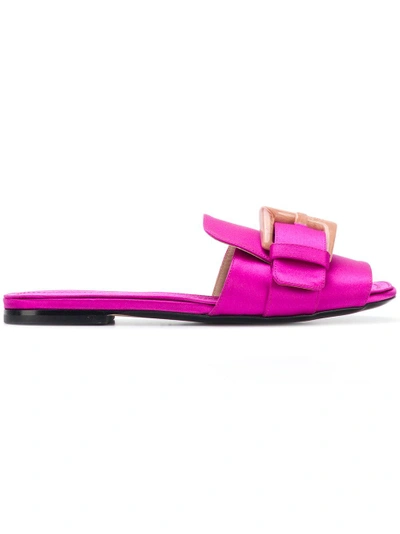 N°21 Nº21 Statement Buckle Sandals - Pink In Pink & Purple