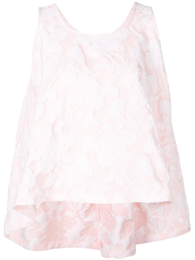 Rochas Floral Flared Sleeveless Top