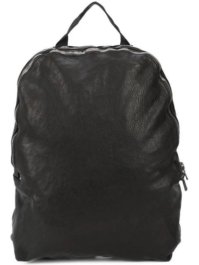 Guidi Zipped Minimal Backpack In Black