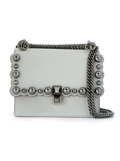 Fendi Small Kan I Shoulder Bag In F136h-pearl Grey +rutheniu