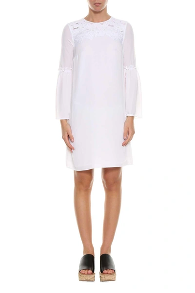 Michael Michael Kors Lace Detail Dress In Bianco