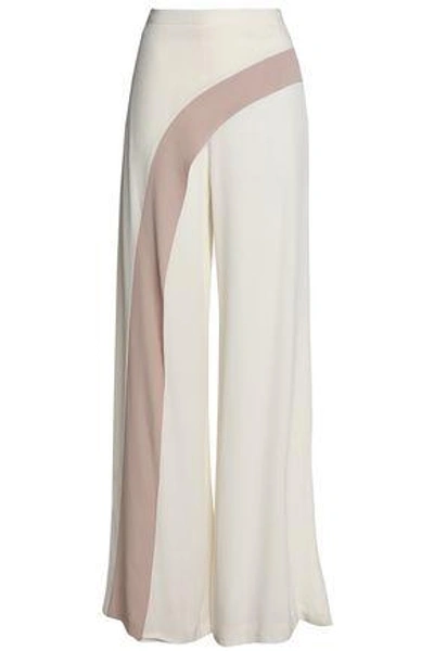 Alexis Woman Angelica Two-tone Crepe Wide-leg Pants Off-white