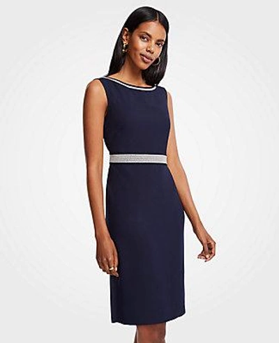 Ann Taylor Petite Embroidered Sheath Dress In Night Sky | ModeSens