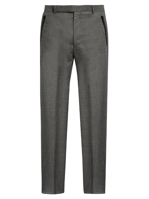 Balenciaga Wide-leg Flannel-wool Trousers In Grey | ModeSens