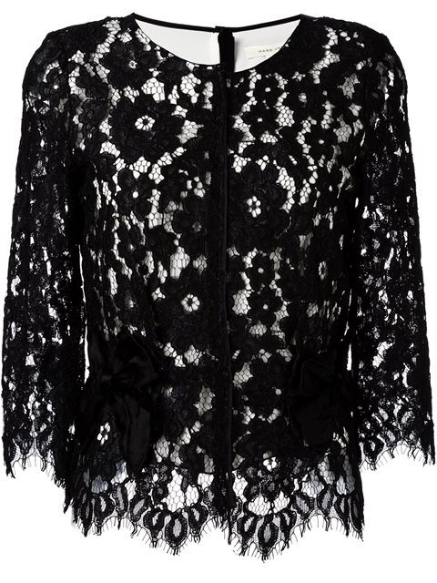 Marc Jacobs Floral Lace Blouse In Black | ModeSens