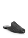 Bottega Veneta Intrecciato Leather Woven Slides In Green