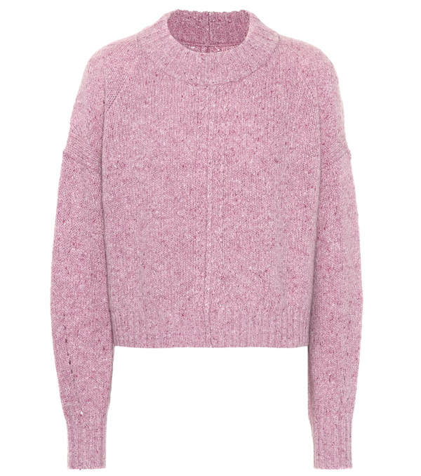 Isabel Marant Crewneck Long-sleeve Cashmere Sweater In Pink | ModeSens