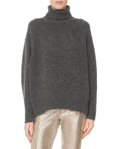 Isabel Marant Heavy Cashmere Turtleneck Sweater In Gray