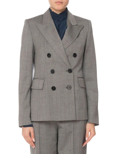 Isabel Marant Wool-stretch Double-breasted Blazer In Gray