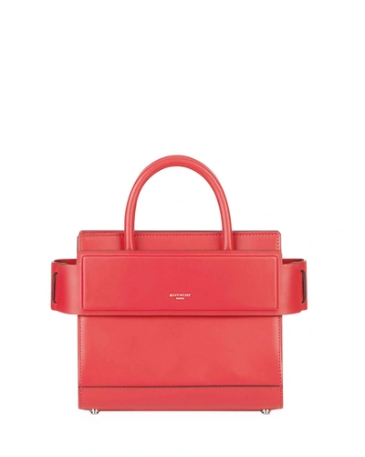 Givenchy Horizon Mini Smooth Leather Tote Bag In Bright Red