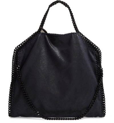 Stella Mccartney Falabella Shaggy Deer Faux Leather Tote - Blue In Navy