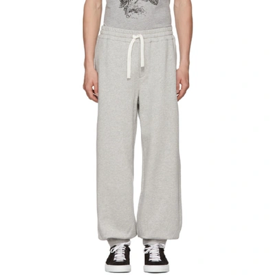 Alexander Mcqueen Grey Organic Brushed Back Lounge Pants In 1401palegry