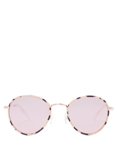 Le Specs Zephyr Deux Round-frame Sunglasses In Mist Tort