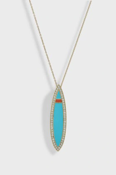 Tara Hirshberg Diamond-trim Surfboard Pendant