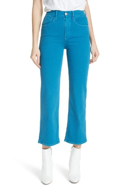 3x1 W4 Shelter Cropped Wide-leg Jeans In Peacock Blue
