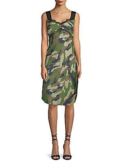 Kendall + Kylie Camouflage-print Slip Dress In Camo Print
