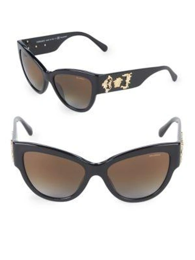 Versace 55mm Butterfly Sunglasses In Black