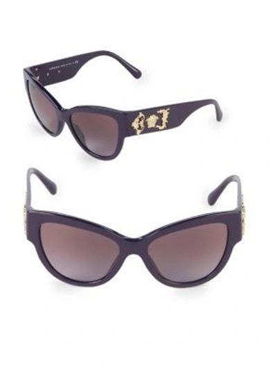 Versace 55mm Butterfly Sunglasses In Purple