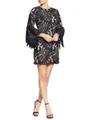 Dress The Population Dylan Crochet Shift Dress In Black/ Nude
