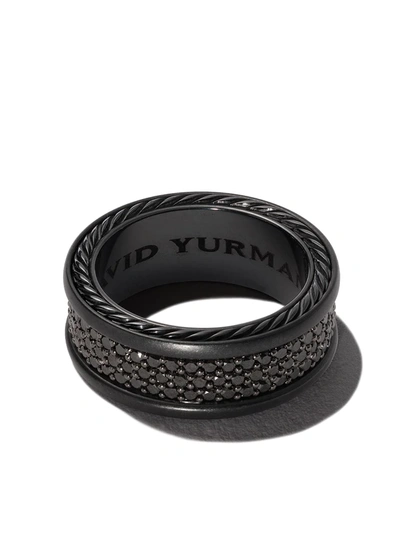 David Yurman Streamline® 3-row Titanium Band With Pavé Black Diamonds In Black Titanium/ Black Diamond