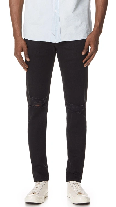 Rag & Bone Fit 1 Jeans In Black With Holes