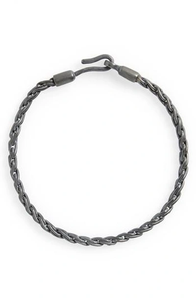 Caputo & Co Sterling Silver Chain Rope Bracelet In Blackened Silver