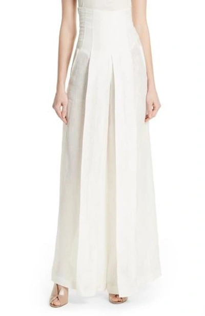 Tracy Reese High Waist Wide Leg Pants In Soft White
