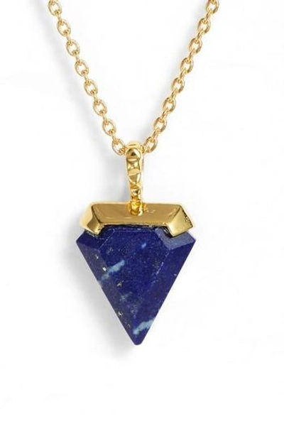 Missoma Mini Shield Pendant Necklace In Lapis/ Gold