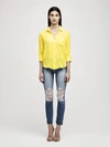 L Agence Ryan Blouse In Neon Yellow