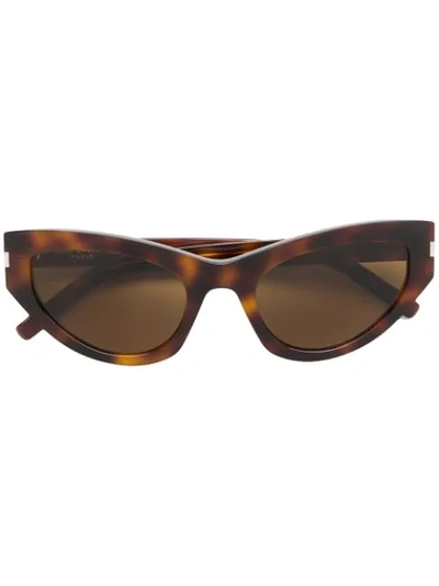 Saint Laurent New Wave 215 Grace Sunglasses In Brown