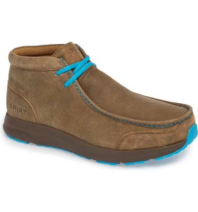 Ariat Spitfire Chukka Boot In Brown Bomber/ Blue Leather