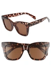Quay After Hours 50mm Square Sunglasses In Tort / Brown