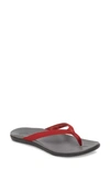 Olukai Ho Opio Flip Flop In Red Dahlia Fabric